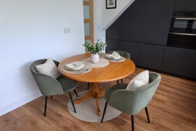 solid wood table and chairs