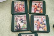 Vintage Memorabilia Woman and Home Magazine set of 5 Coasters in steell box