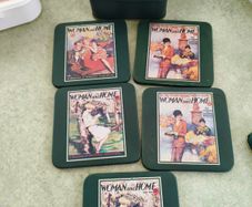 Vintage Memorabilia Woman and Home Magazine set of 5 Coasters in steell box