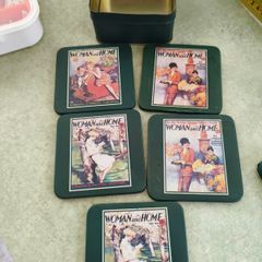 Vintage Memorabilia Woman and Home Magazine set of 5 Coasters in steell box