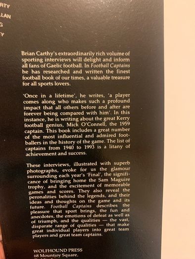 GAA Book 'Football Captains' In VG Condition