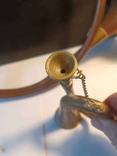 A Pair of Copper and Brass Horns