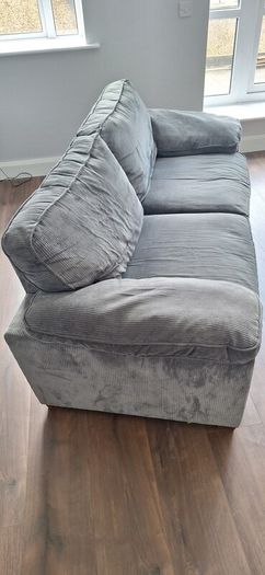 3 seater couch with pouffe