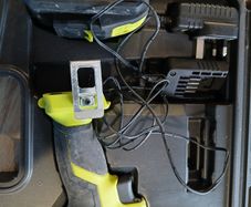 Cordless drill with charger in case