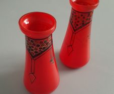 Antique Bohemian Glass Vases