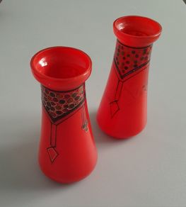 Antique Bohemian Glass Vases