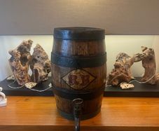 Antique "RB" Coopered Oak Beer Barrel