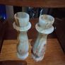 Pair Onyx stone candlesticks Image 2