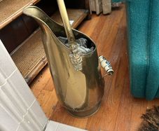 Vintage brass coal scuttle