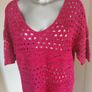 Brand New crochet pink/gold G21 George V-neck top size UK12/14 EU40/42 Postage included Image 2