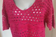 Brand New crochet pink/gold G21 George V-neck top size UK12/14 EU40/42 Postage included