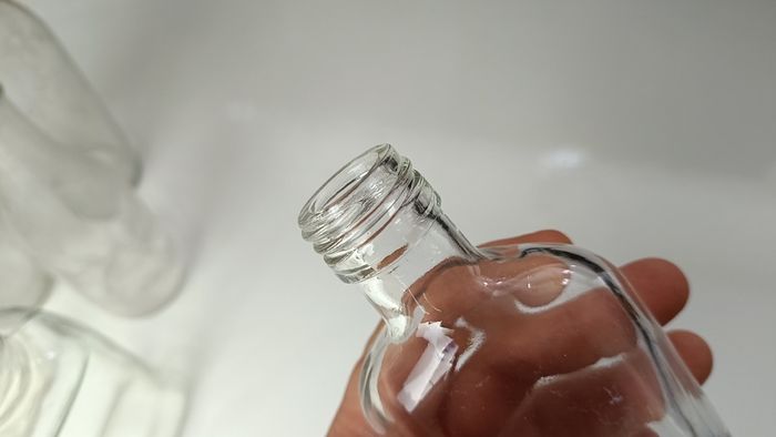 440 - Set of 6 Vintage Clear Glass Collectible Decorative Bottles