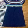 Shrinking Violet Girl's Navy White Knitted Dress 100%cotton Image 3