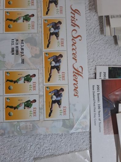 Stamps,Irish soccer Heroes.