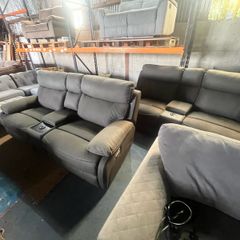 grey 2+2 electric recliner sofas set