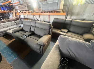 grey 2+2 electric recliner sofas set
