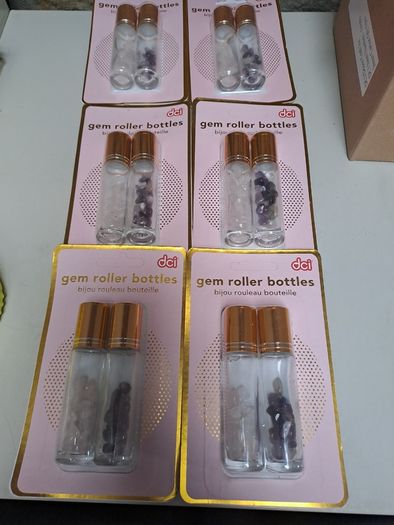 Gem roller bottles rose quartz and amethyst