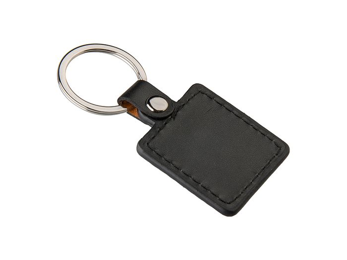 Personalised Square PU and Metal Keyring