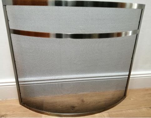 De Ville Bow pewter finish fireguard for sale