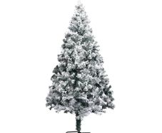 Artificial Christmas Tree with Flocked Snow Green 240 cm PVC