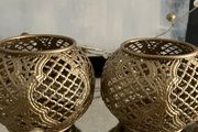 2 Decorative Candle Holders and Jeweled Garland