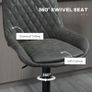 NEW SALE | Retro Bar Stools Set of 2, Adjustable Kitchen Stool, Upholstered Bar Chairs with Back, Swivel Seat, Dark Grey Image 9