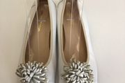 Pedro Anton White Leather Ballerina Flats Eu 41 Size 7/