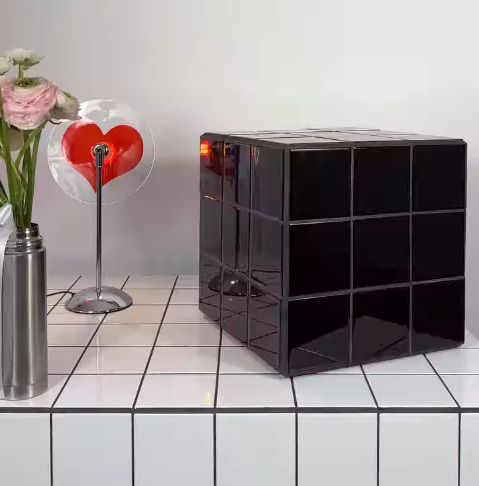 Handmade Designer Tile Cube Side Table / Stool,  Gloss Ceramic Statement Piece