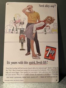 Old 7up advert Tin metal sign