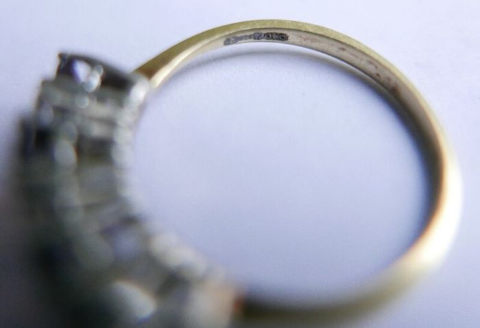 Vintage14K Gold 585 Ring With  Diamonds and Rubies Ring size P1/2 - 2,9g