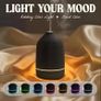 Essential Oil Diffuser, 100ml Ultrasonic Aroma Diffuser for Essential Oil with Auto Shut-Off, 7 Colour LED Lights, Cool Mist Humidifier for Home, Office, Bedroom, Black Image 2