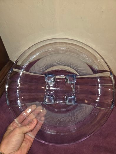 1930's Walther and Sohne Art Deco blue glass bowl