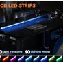 L Shaped Gaming Desk with LED Lights, 120 x 80 cm Computer Desk with Power Outlet Image 8