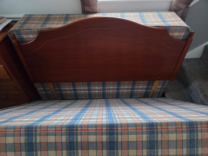 Double bed base and headboard