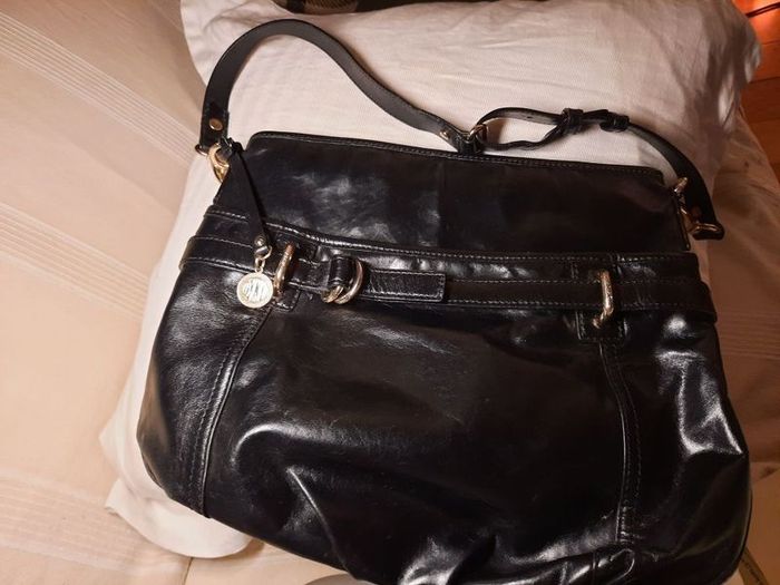 DKNY black leather bag