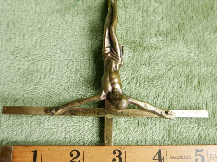 Vintage Bronze Wall Cross - Religious Christian Crucifix
