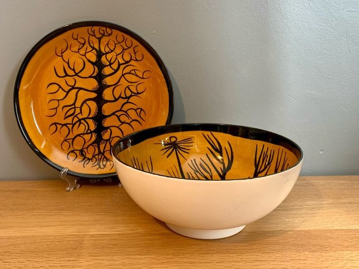 John ffrench Arklow Studio Pottery 1963 large bowl dish Jff