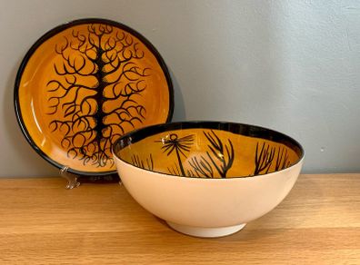 John ffrench Arklow Studio Pottery 1963 large bowl dish Jff