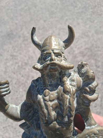 3 x Mid Century 10 inch Solid Brass Viking Warriors(6.9 kgs)