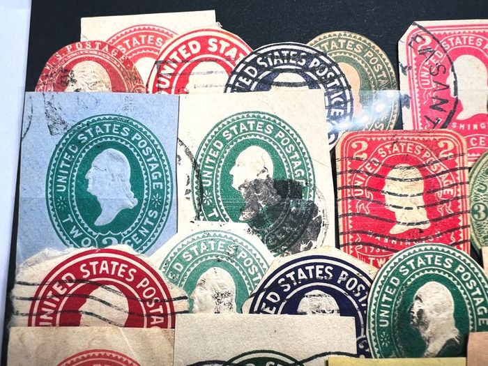 USA Early prepaid stamps from cards and envelopes