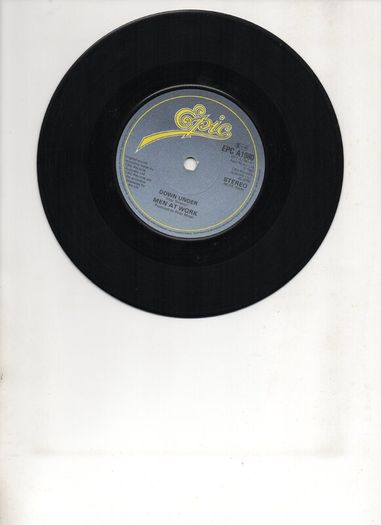 Men At Work Down Under 1981 Picture Sleeve Uk Pressing Single