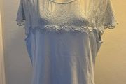 Baby blue lace stretchy top size UK16/18 EU44/46 Postage included