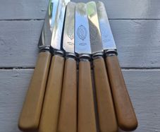 Vintage Faux Bone Handle Butter Knives