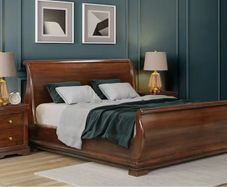 4ft 6 solid mahogany bed