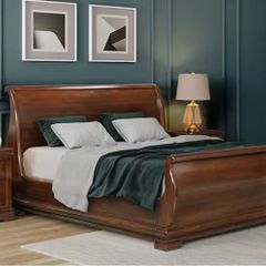 4ft 6 solid mahogany bed