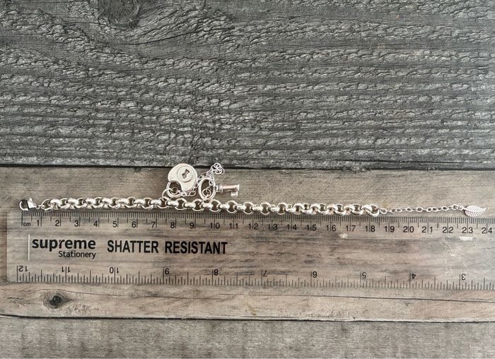 Silver Plated Lock and Key Bracelet