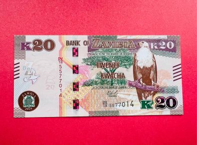 Zambia   20  Kwacha 2018   Pick 59b ( Uncirculated )