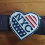 Brown Leather Belt with NYC heart shaped buckle Image 2