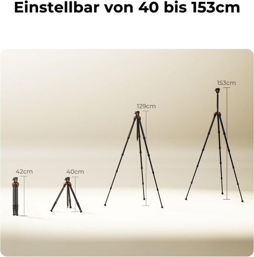 K&F Concept 153cm Carbon Fibre Camera Tripod