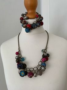 Matching Necklace and Charm Bracelet